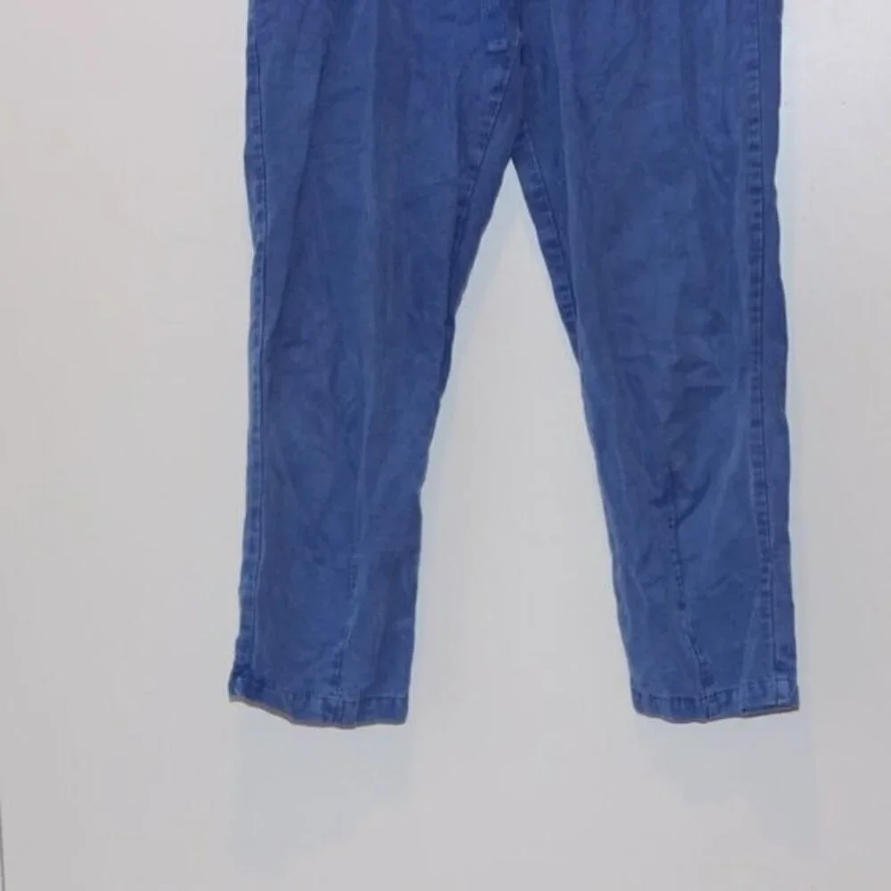 Zara Blue Linen high waisted Joggers Pants Women Size Small